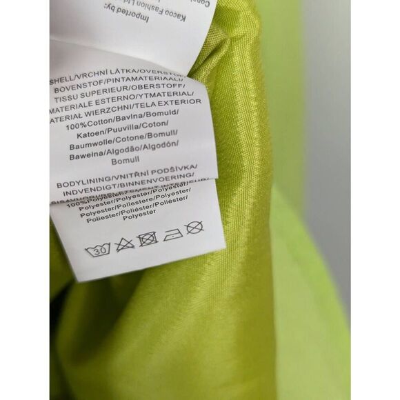 Collective the Label puff sleeve tie front mini dress in lime green US 4 - Picture 6 of 8
